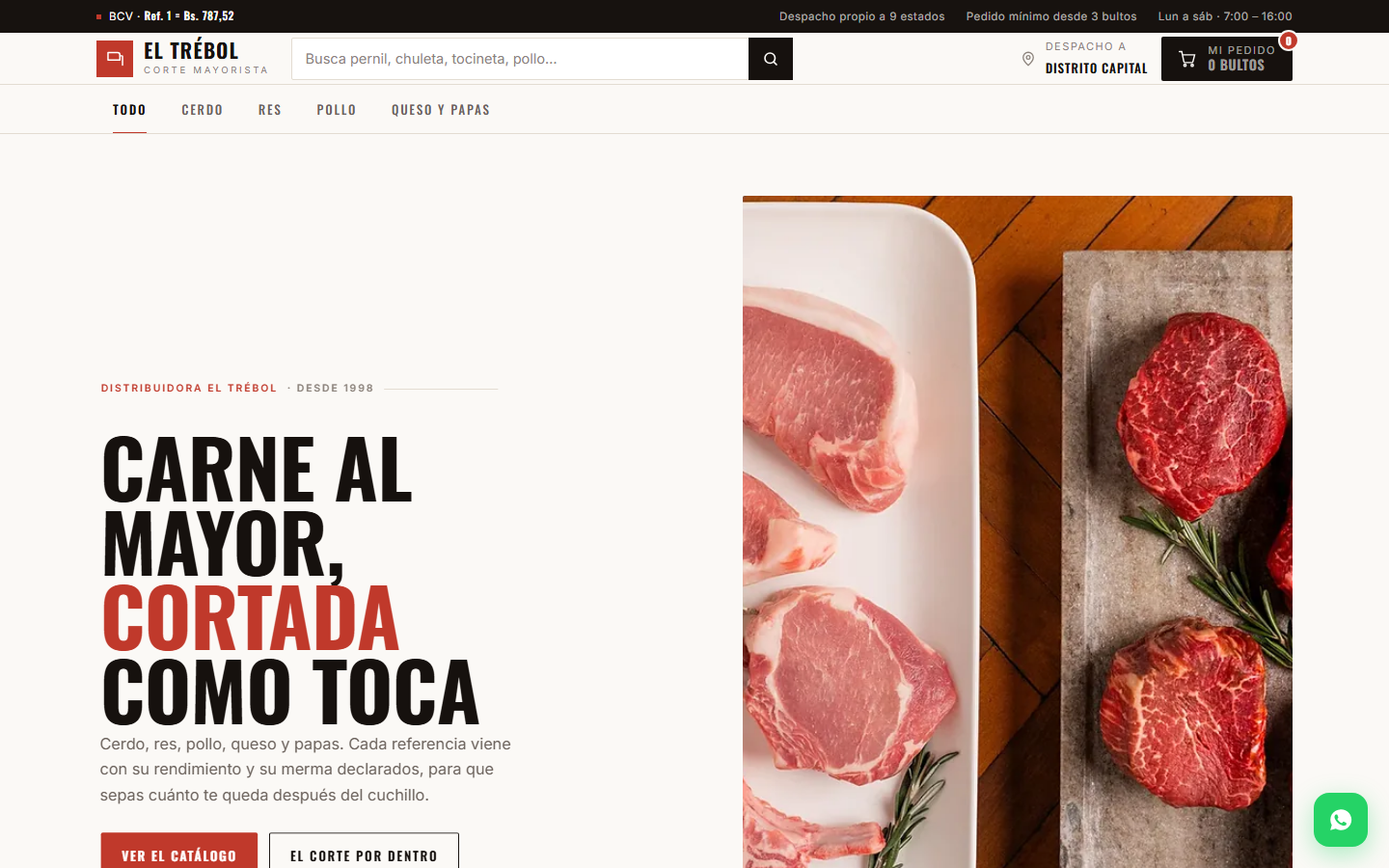 Vista previa de los demos de distribuidora de alimentos