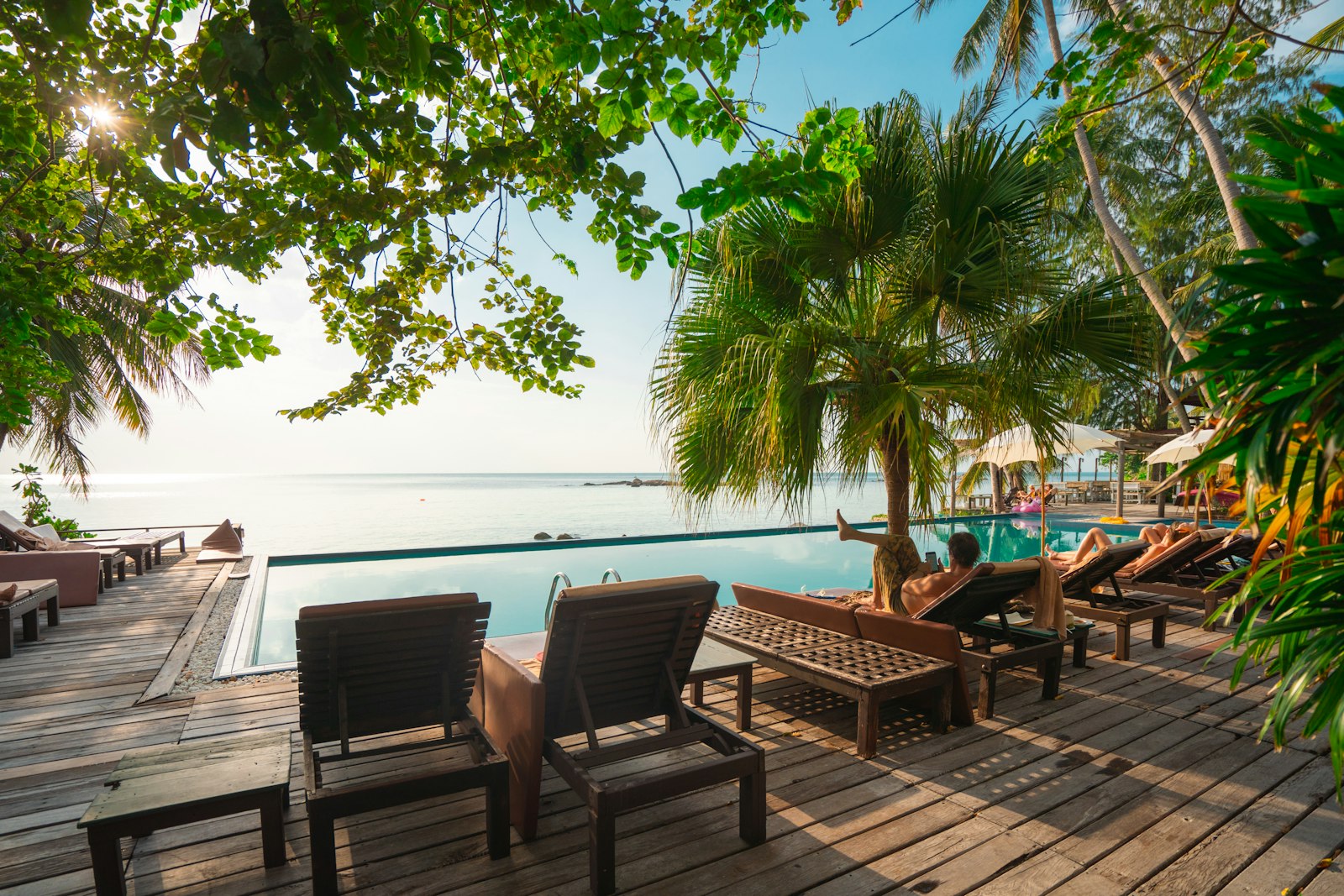 Terraza con vista al mar